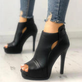 Fashion Peep Toe Cutout Thin Heels Sandals